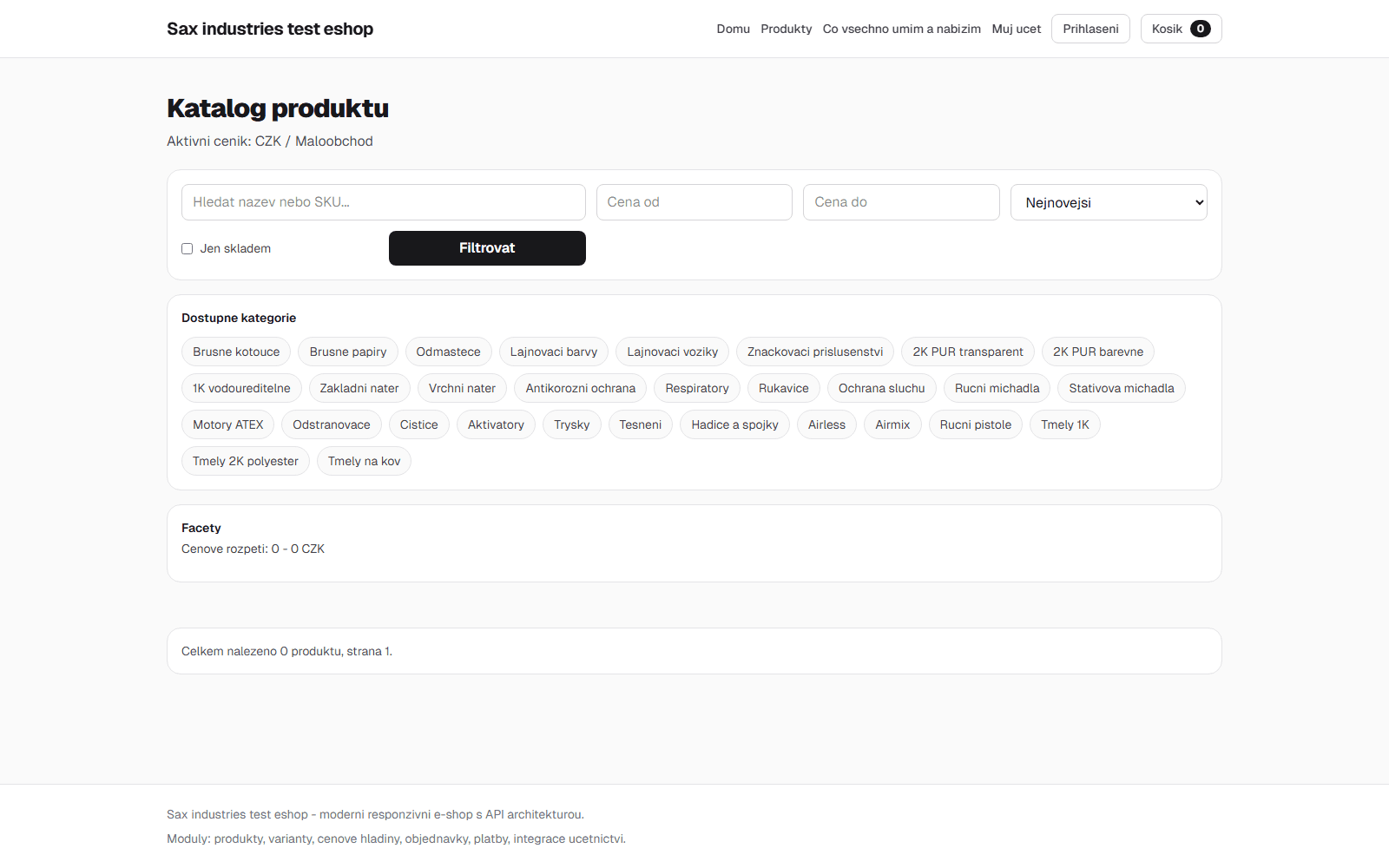 Ukázka katalogu produktů